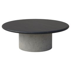 Table basse en forme de goutte d'eau, 800, chêne noir / microcrete