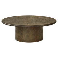 Table basse en forme de goutte d'eau, 800 cm, chêne noir / patiné 