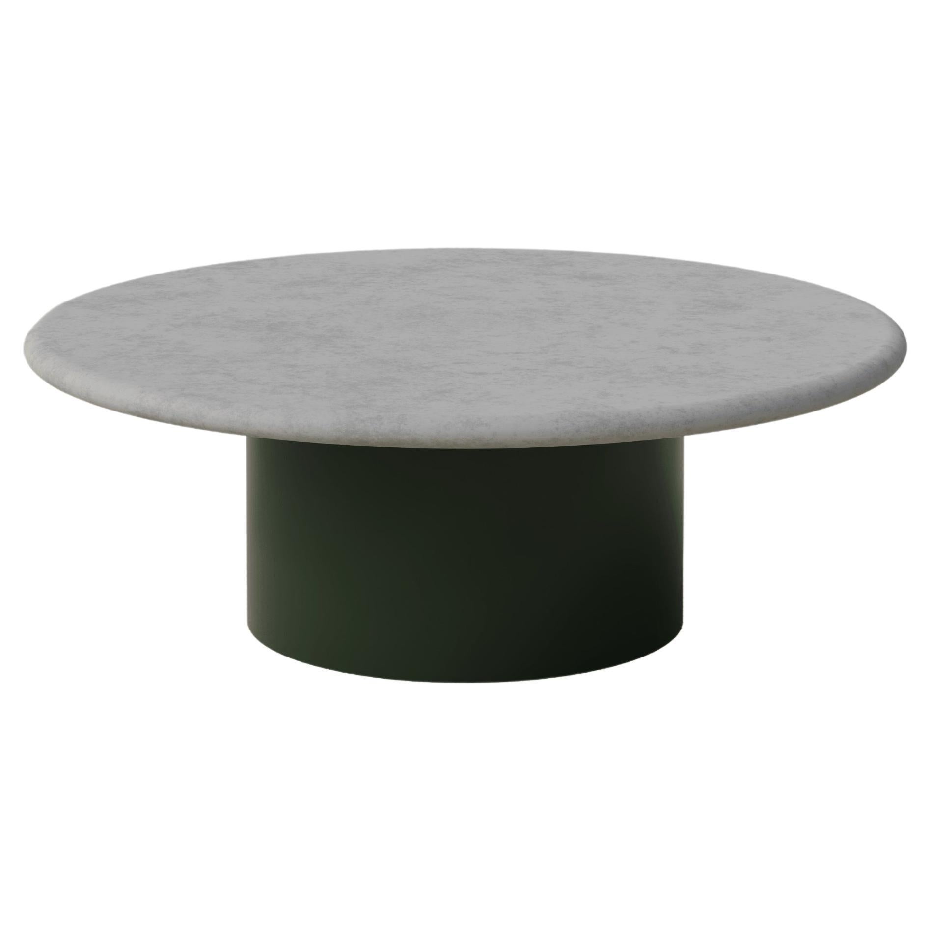 Raindrop Coffee Table, 800, Microcrete / Moss Green For Sale