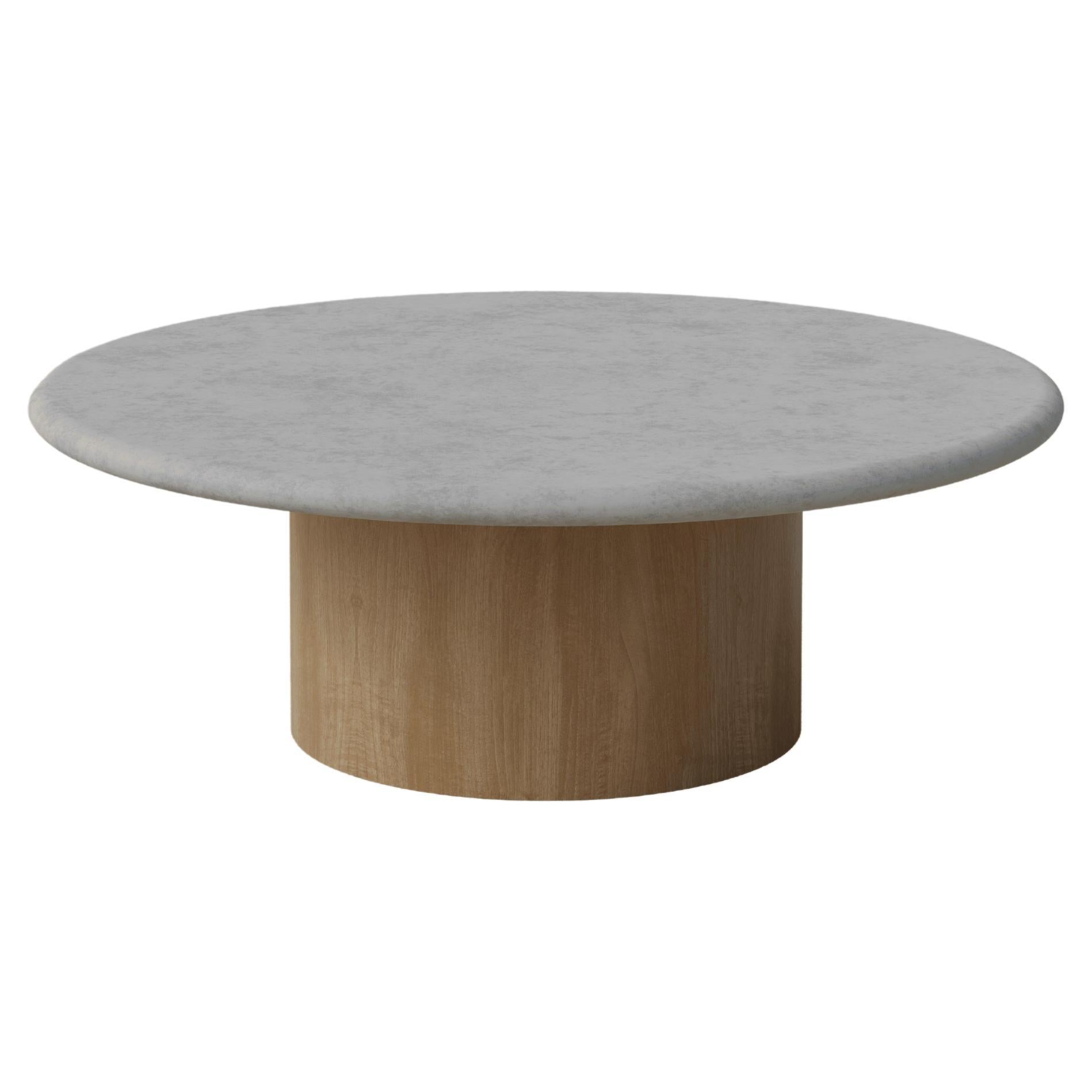 Table basse en forme de goutte d'eau, 800, Microcrete / Chêne