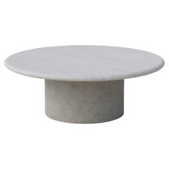 Table basse Raindrop 800, en chêne blanc et microcrete