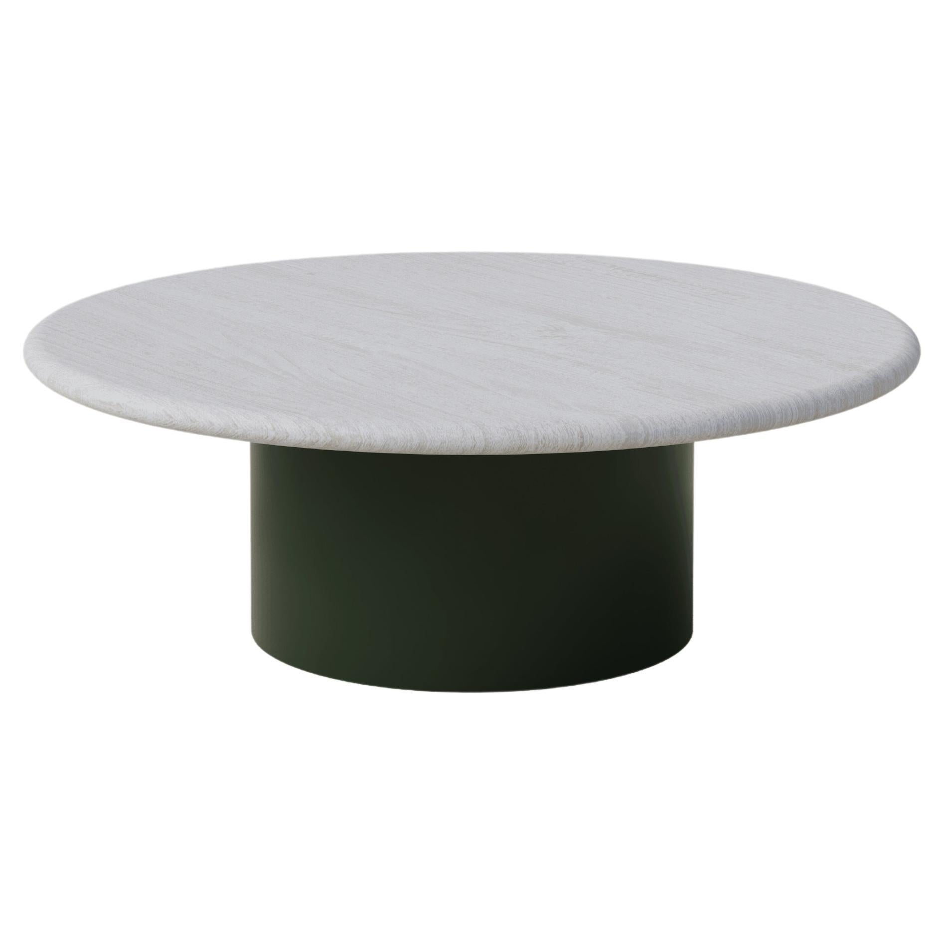 Raindrop Coffee Table, 800, White Oak / Moss Green