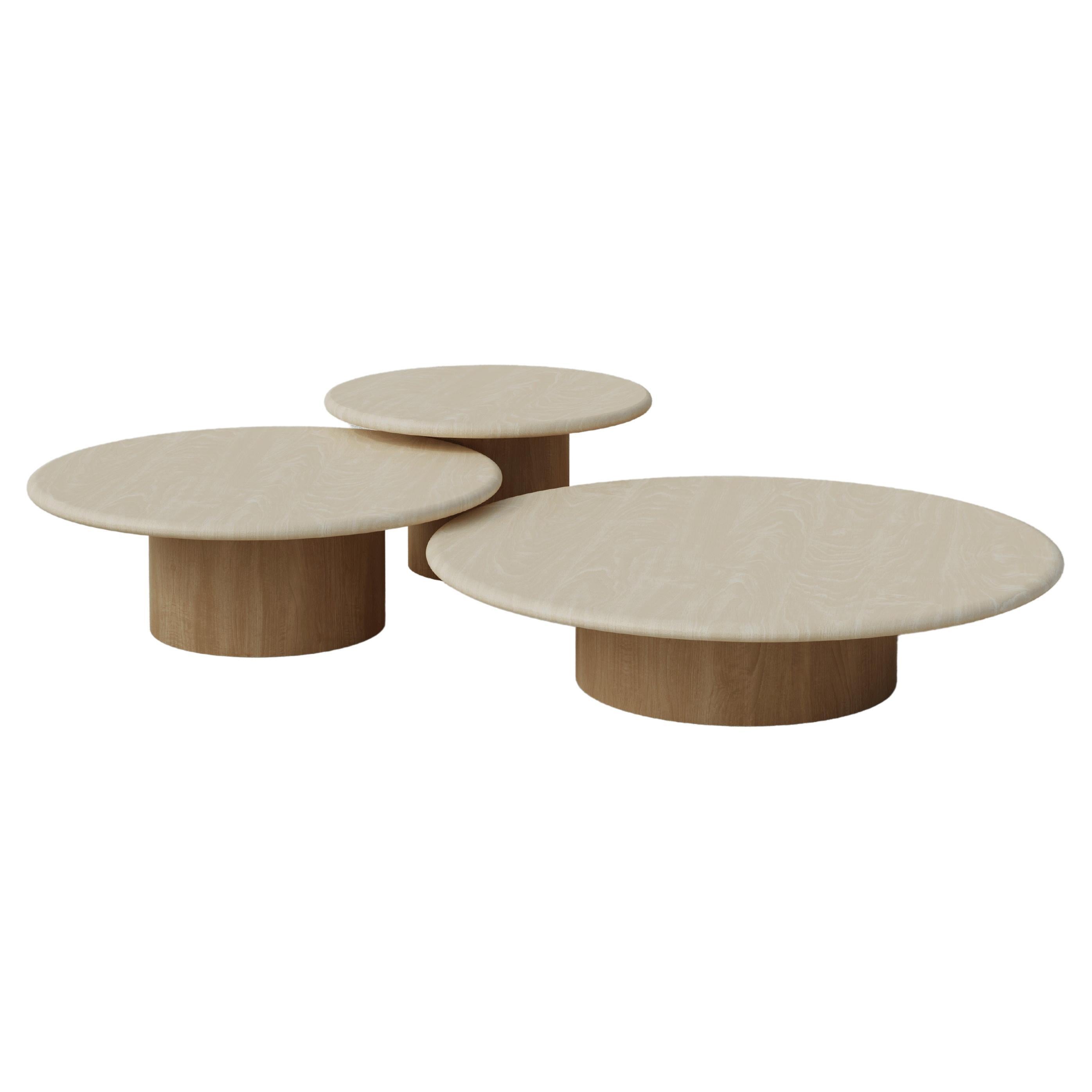 Raindrop Coffee Table Set, 600, 800, 1000, Ash / Oak For Sale