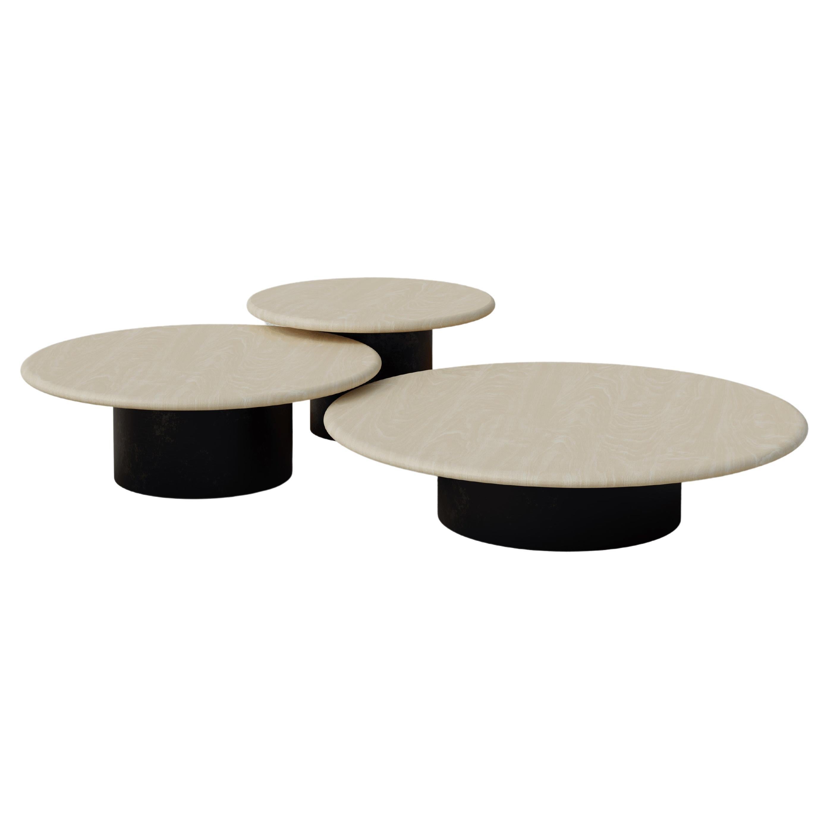 Raindrop Coffee Table Set, 600, 800, 1000, Ash / Patinated For Sale