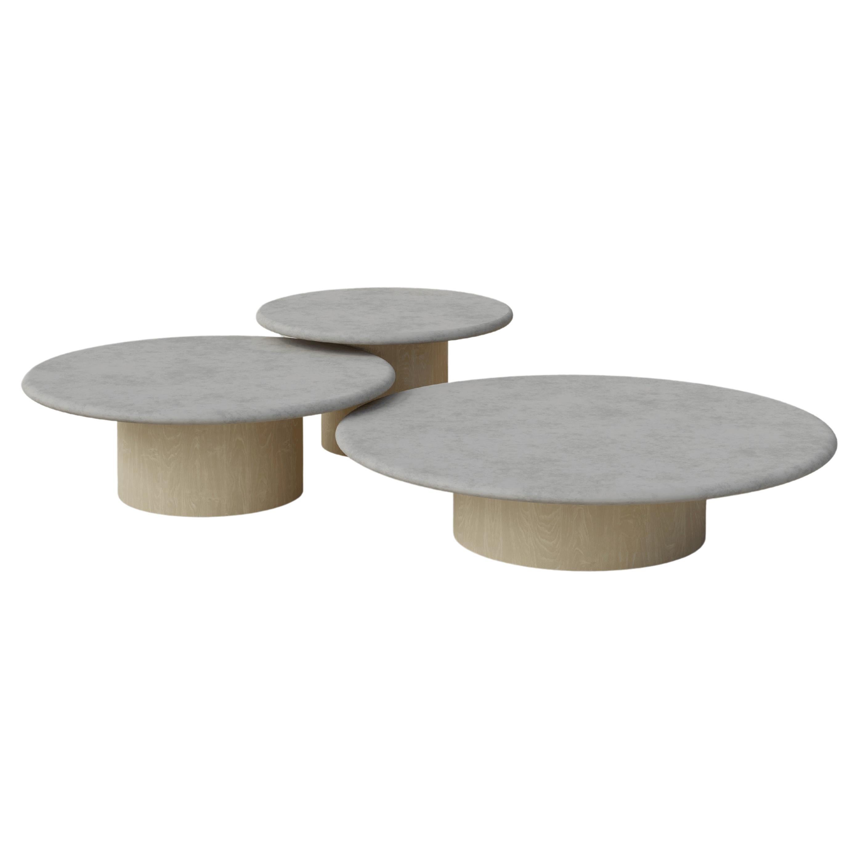 Raindrop Coffee Table Set, 600, 800, 1000, Microcrete / Ash