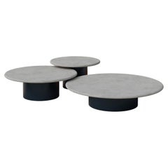 Raindrop Coffee Table Set, 600, 800, 1000, Microcrete / Midnight Blue