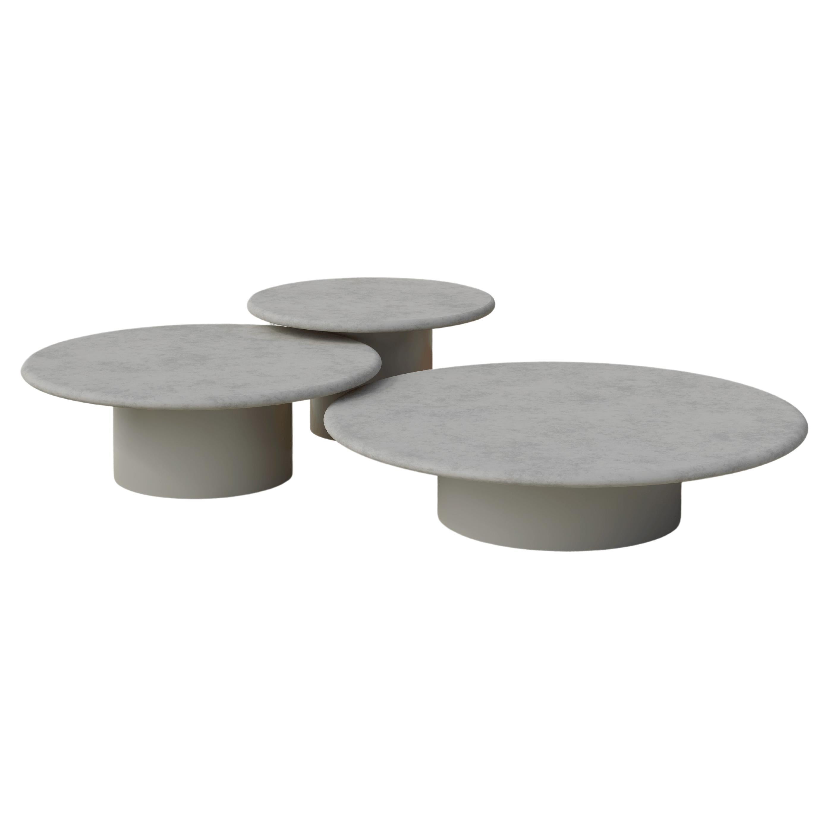 Raindrop Coffee Table Set, 600, 800, 1000, Microcrete / Pebble Grey For Sale