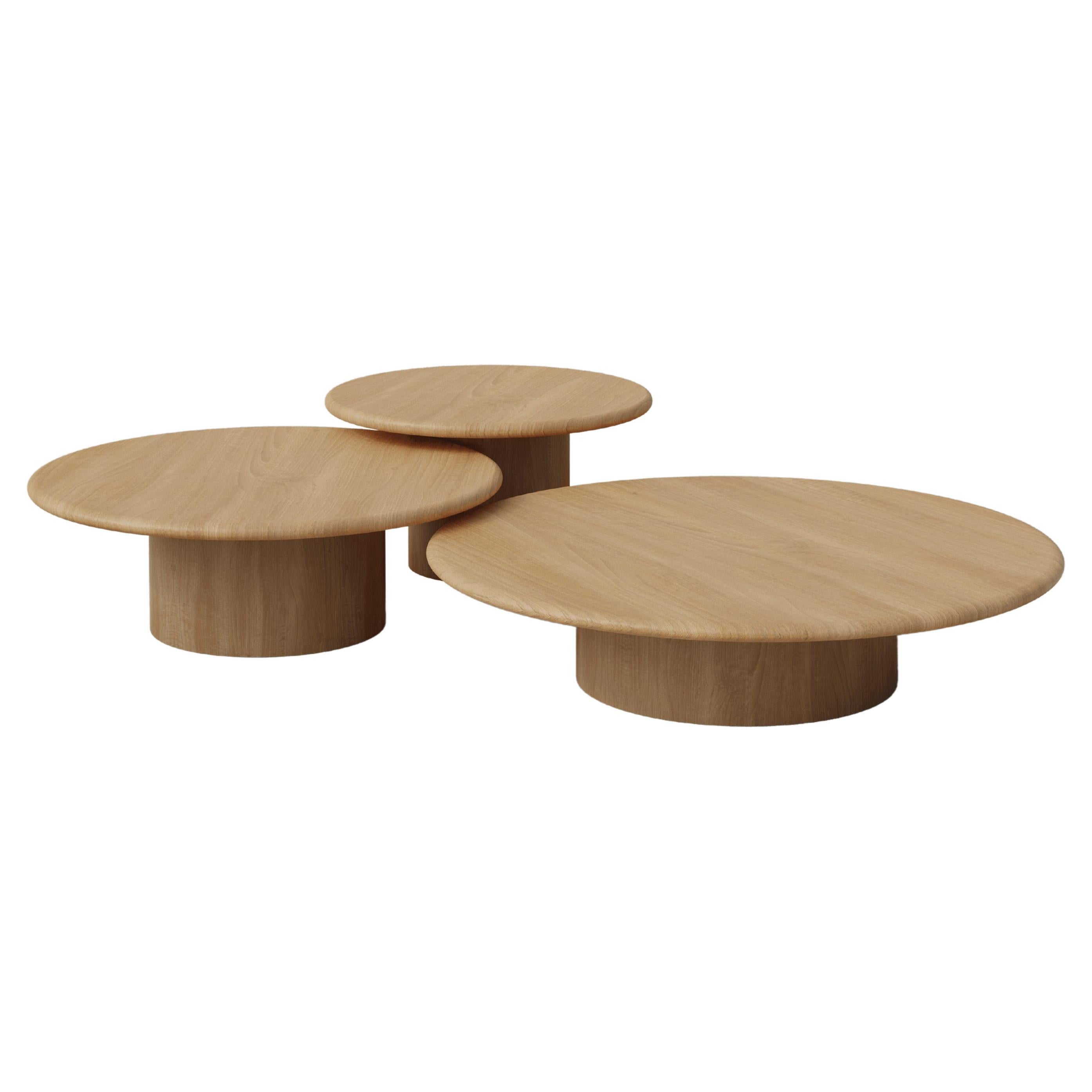 Raindrop Coffee Table Set, 600, 800, 1000, Oak / Oak For Sale