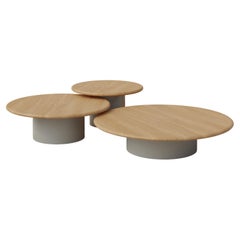 Raindrop Coffee Table Set, 600, 800, 1000, Oak / Pebble Grey