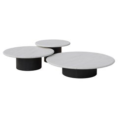 Ensemble de tables basses en forme de goutte d'eau, 600, 800, 1000, chêne blanc / chêne noir
