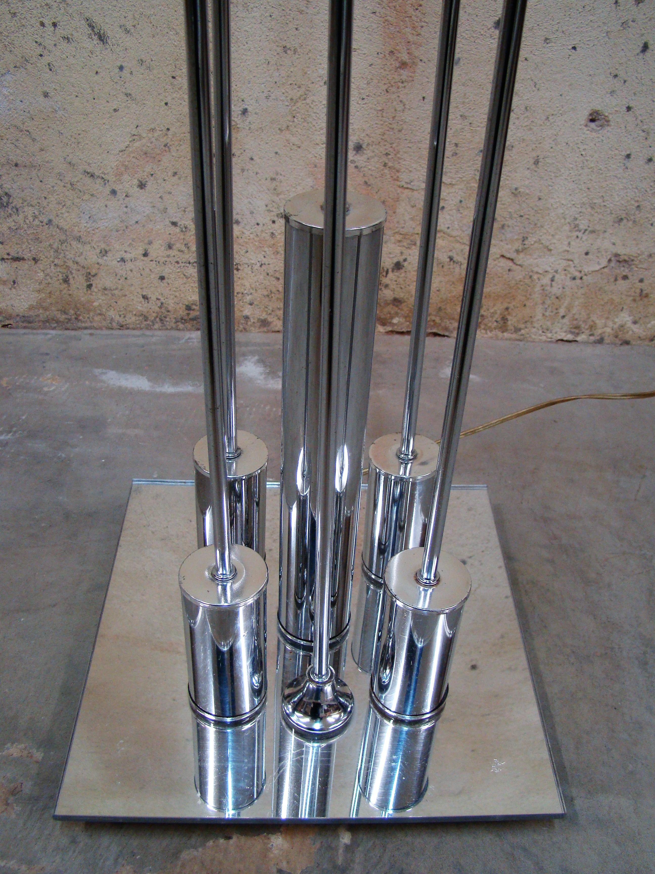 Italian Raindrop Five-Globe 1960s Chrome Floor Lamp by Torino Lamp Co.