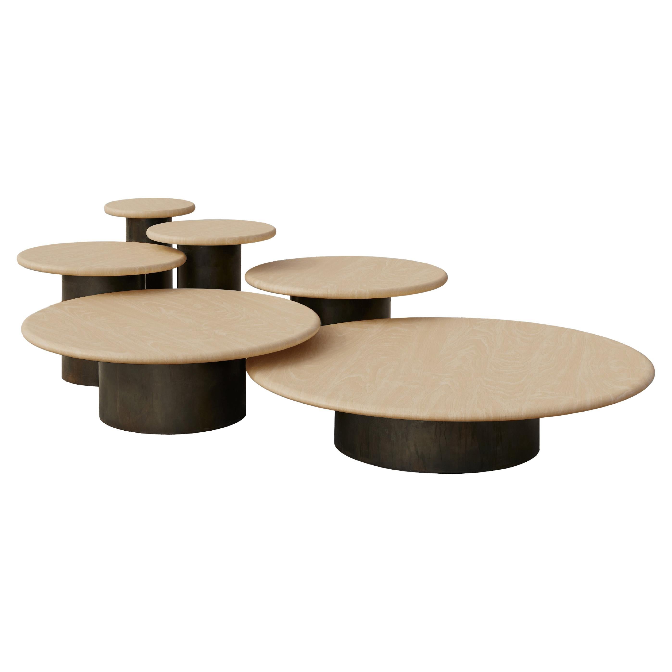 Raindrop Full Table Set, Ash/ Patinated For Sale