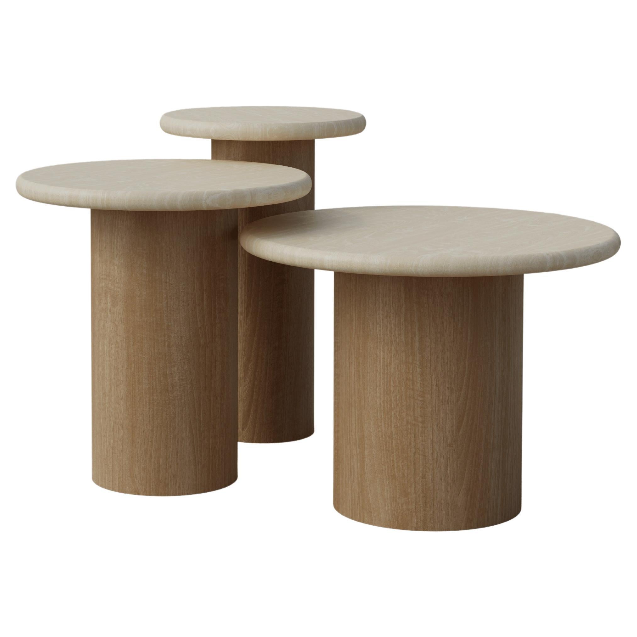 Raindrop Side Table Set, 300, 400, 500, Ash / Oak For Sale
