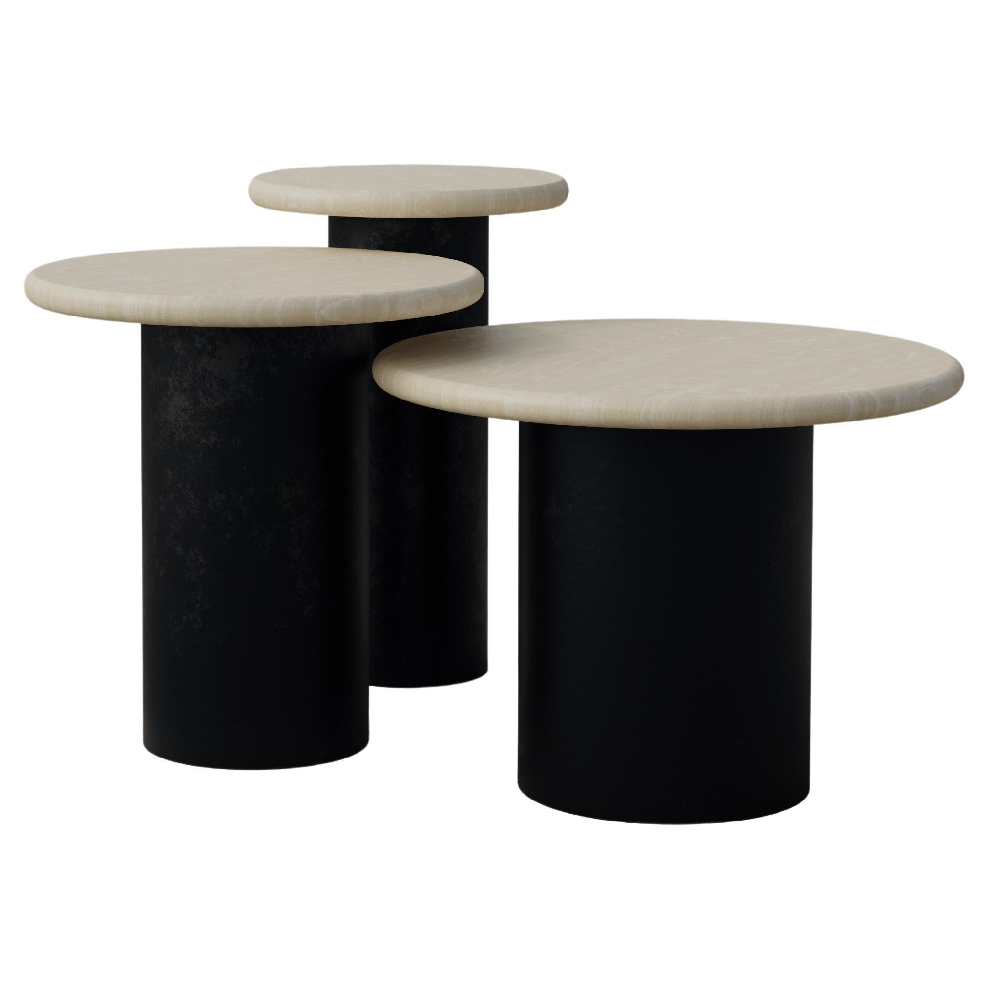 Raindrop Side Table Set, 300, 400, 500, Ash / Patinated For Sale