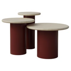 Raindrop Side Table Set, 300, 400, 500, Ash / Terracotta