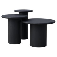 Raindrop Side Table Set, 300, 400, 500, Black Oak / Black Oak