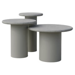 Ensemble de tables d'appoint en forme de goutte d'eau, 300, 400, 500, Microcrete / Pebble Grey