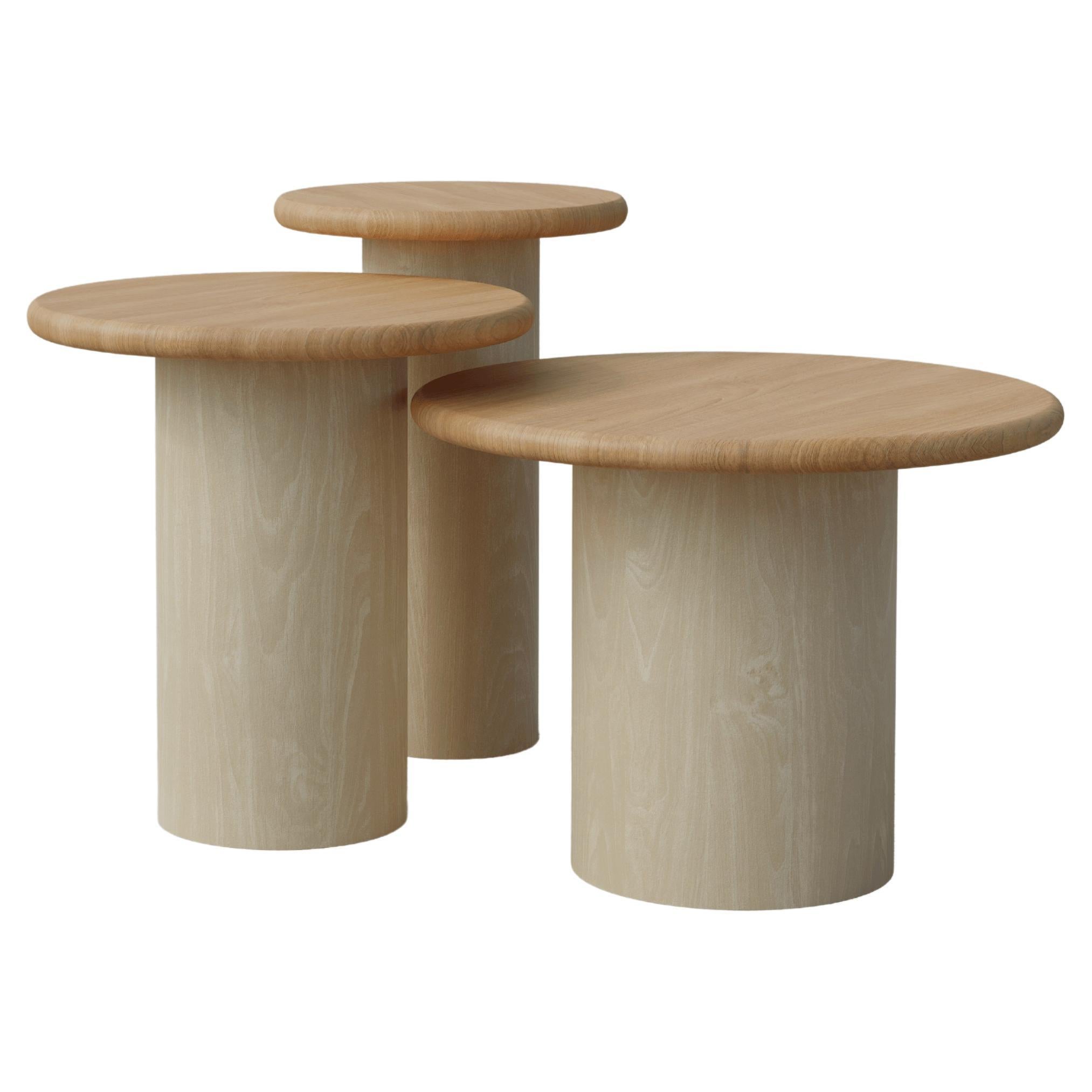 Raindrop Side Table Set, 300, 400, 500, Oak / Ash For Sale