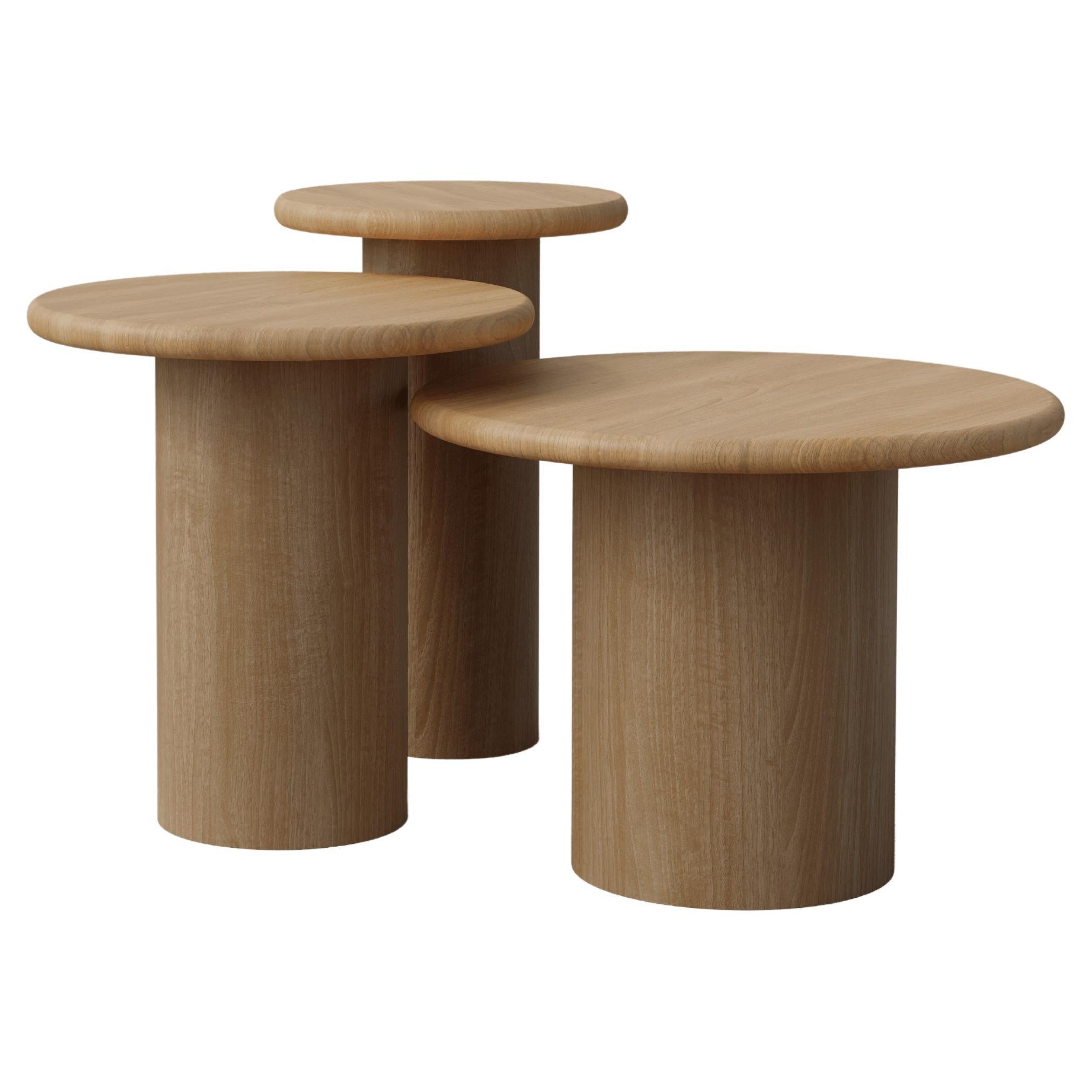 Raindrop Side Table Set, 300, 400, 500, Oak / Oak For Sale