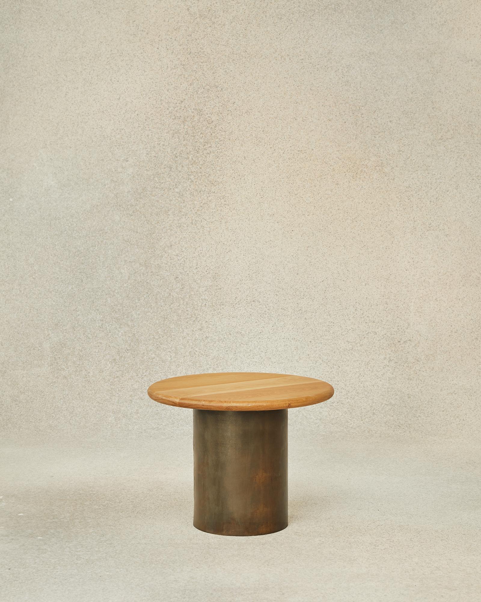 British Raindrop Side Table Set, Oak / Patinated For Sale