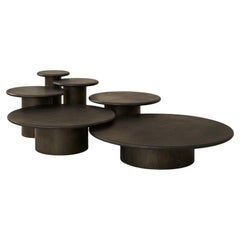 Raindrop-Tisch-Set, schwarze Eiche / patiniert