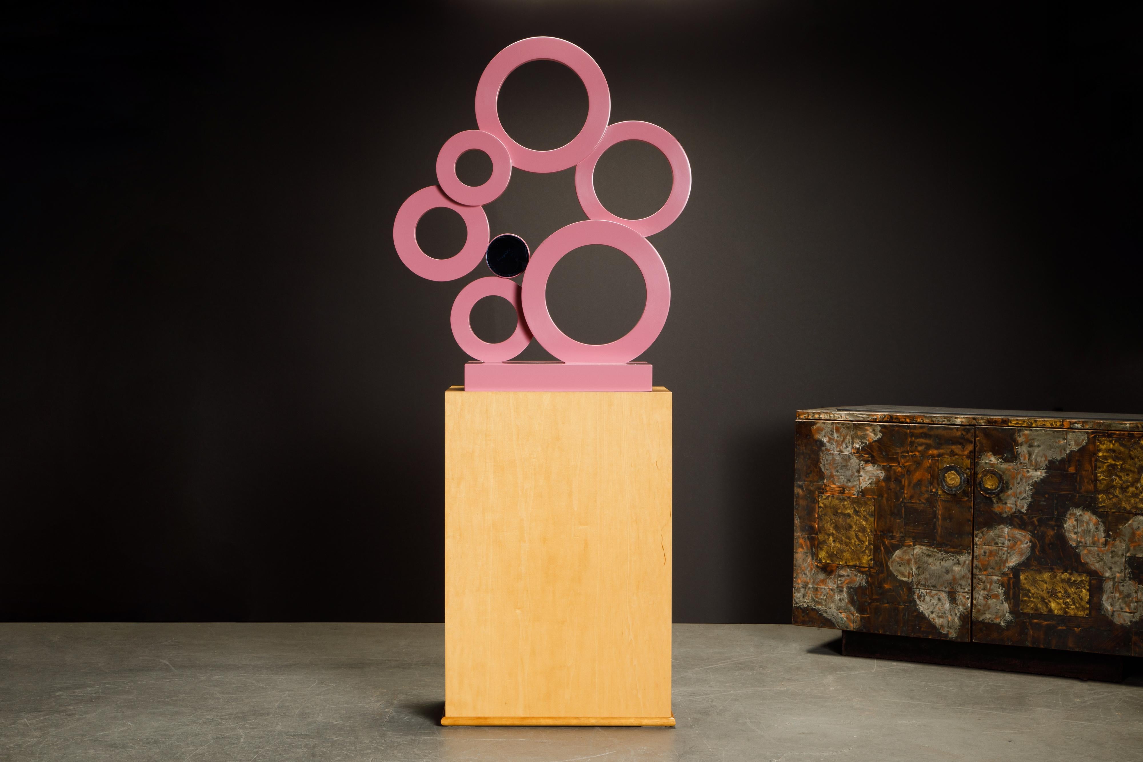 Acrylic 'Raindrops' by Stewart MacDougall, Mounted Sculpture on Birch Base, c. 2000 For Sale