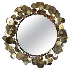 Raindrops Mirror in Brass by C. Jere, 1968