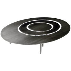 Raindrops Oval Set of Coffee Tables, Stainless Steel Top and Acrylic Legs