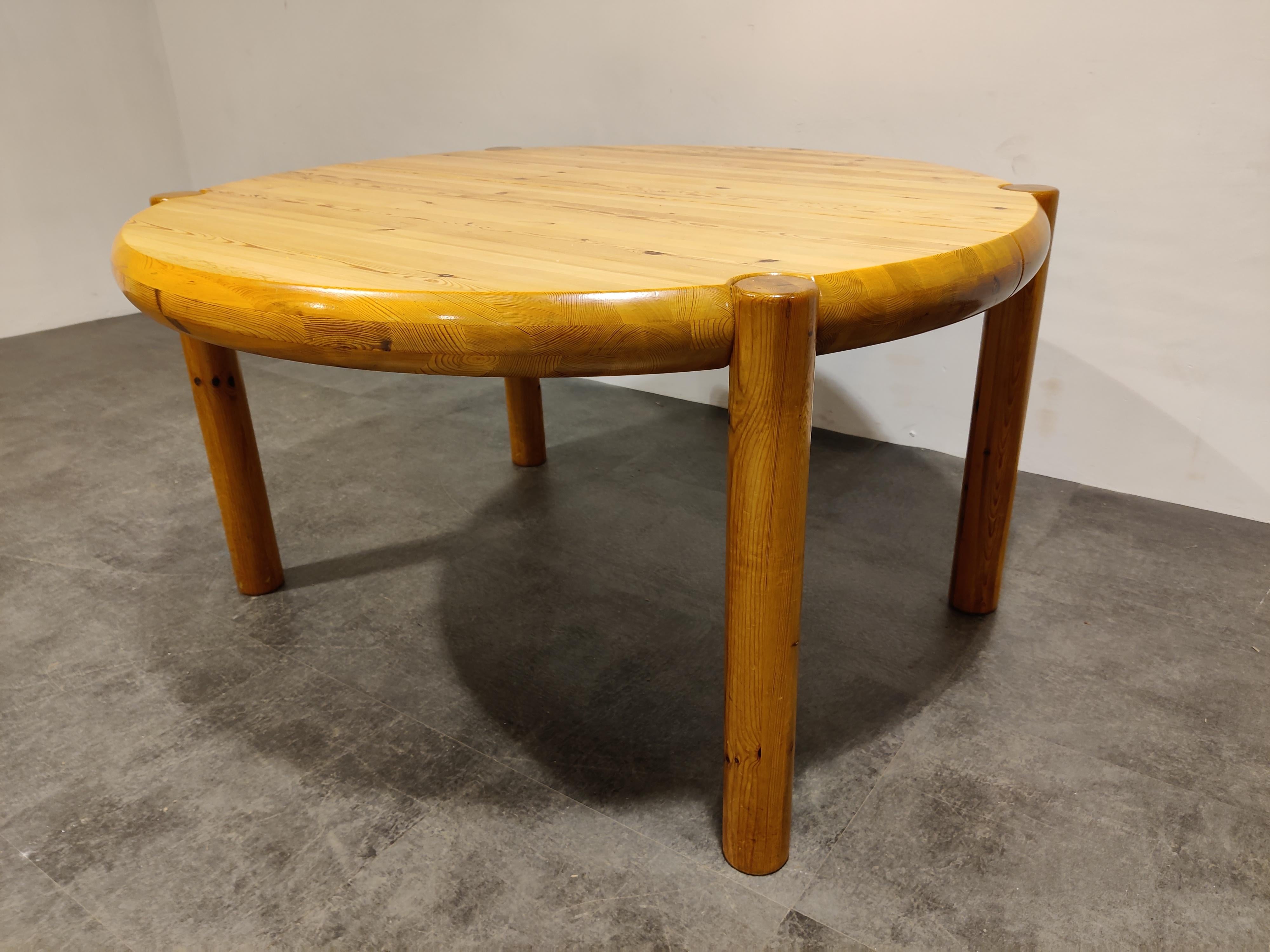 Mid-Century Modern Rainer Daumilier Pine Wood Extendable Dining Table, 1970s