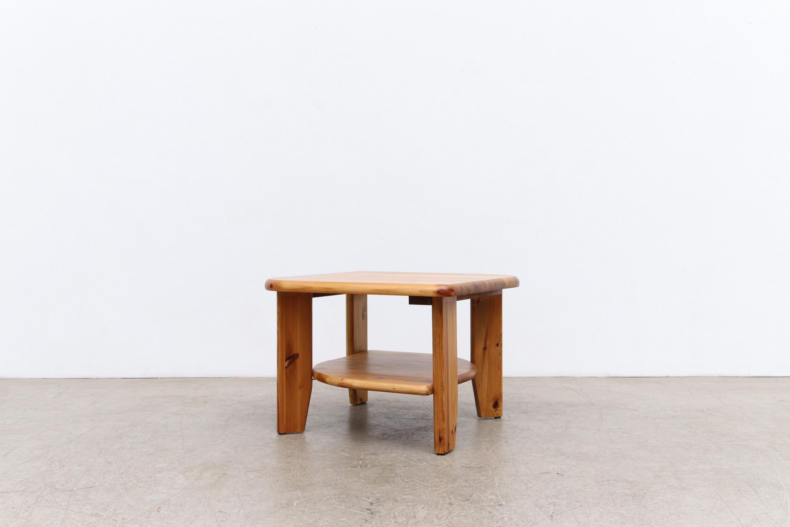 Mid-Century Modern Rainer Daumiller Attributed Asymmetric Leaf Like Natural Pine Side or End Table For Sale