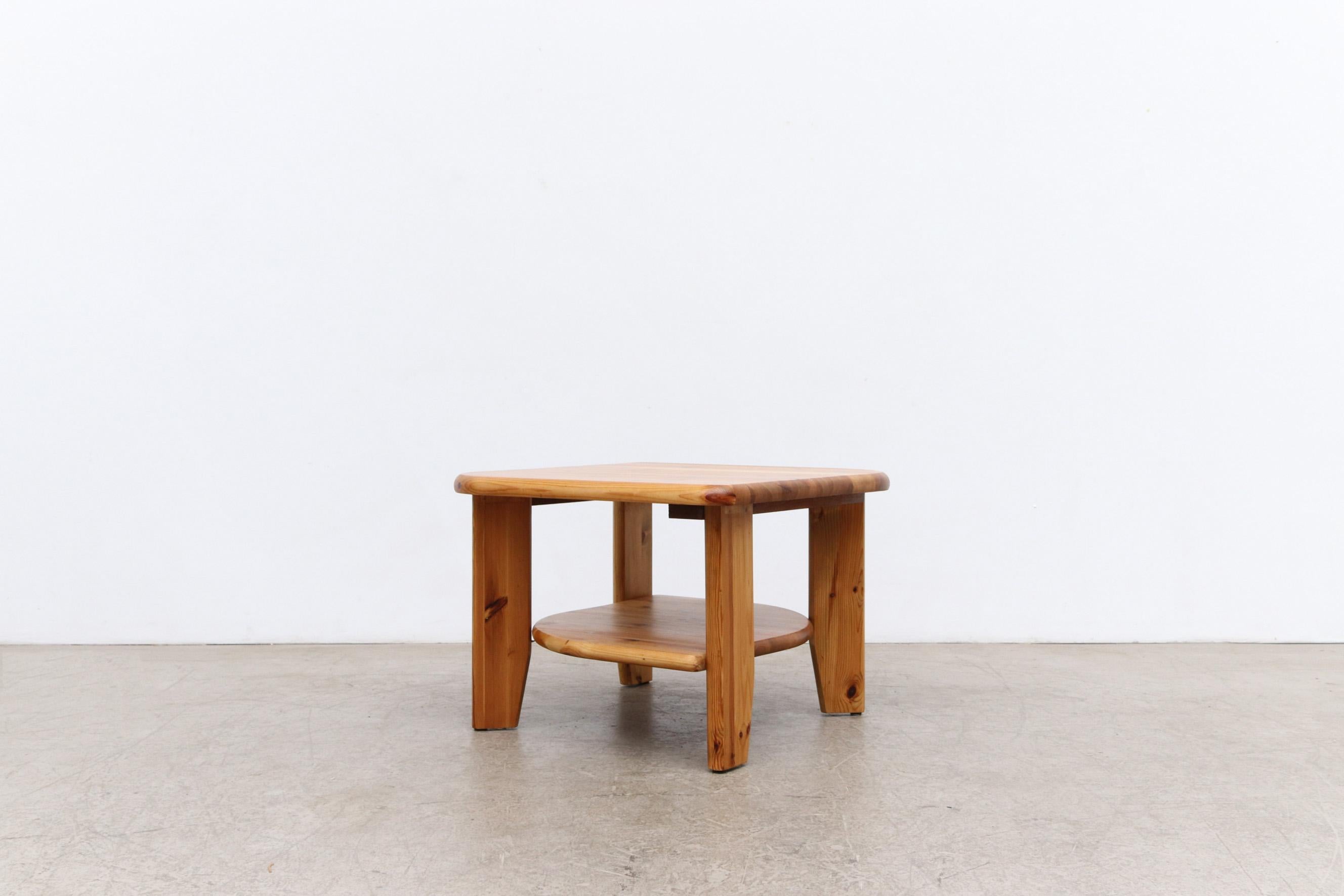 Rainer Daumiller Attributed Asymmetric Leaf Like Natural Pine Side or End Table In Good Condition For Sale In Los Angeles, CA