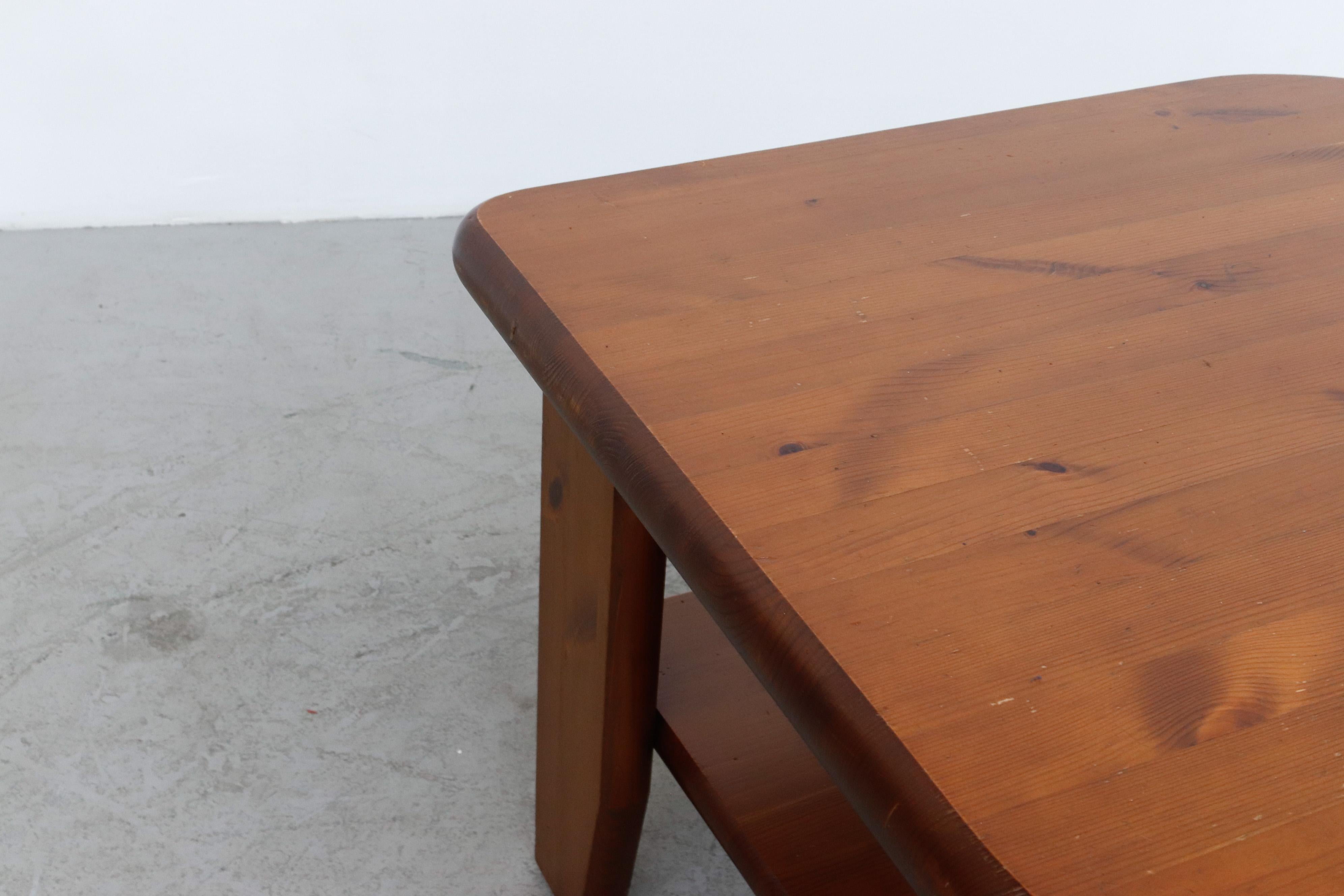 Rainer Daumiller Attributed Dark Pine Asymmetric Two Tiered Side Table 3