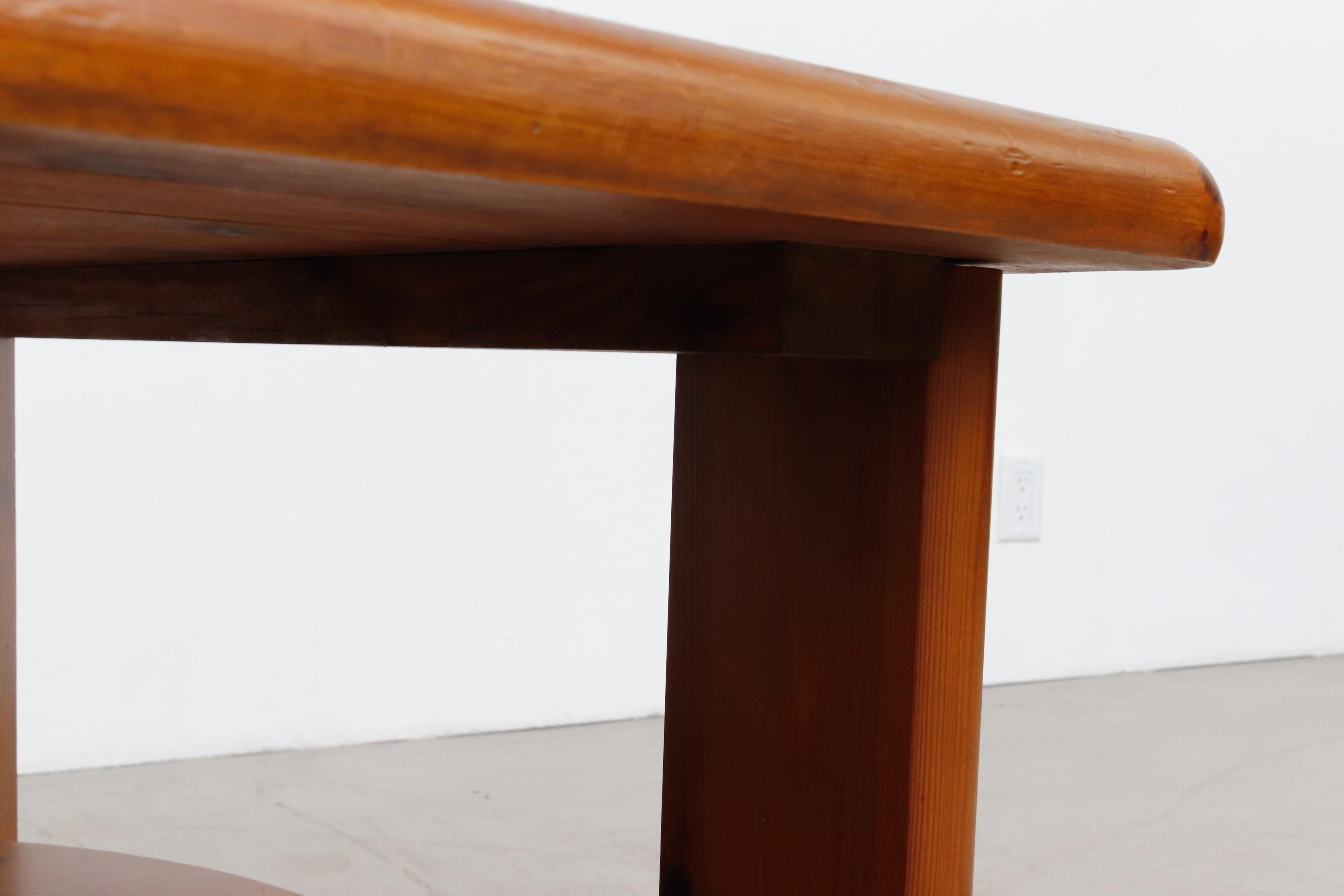 Rainer Daumiller Attributed Dark Pine Asymmetric Two Tiered Side Table 6