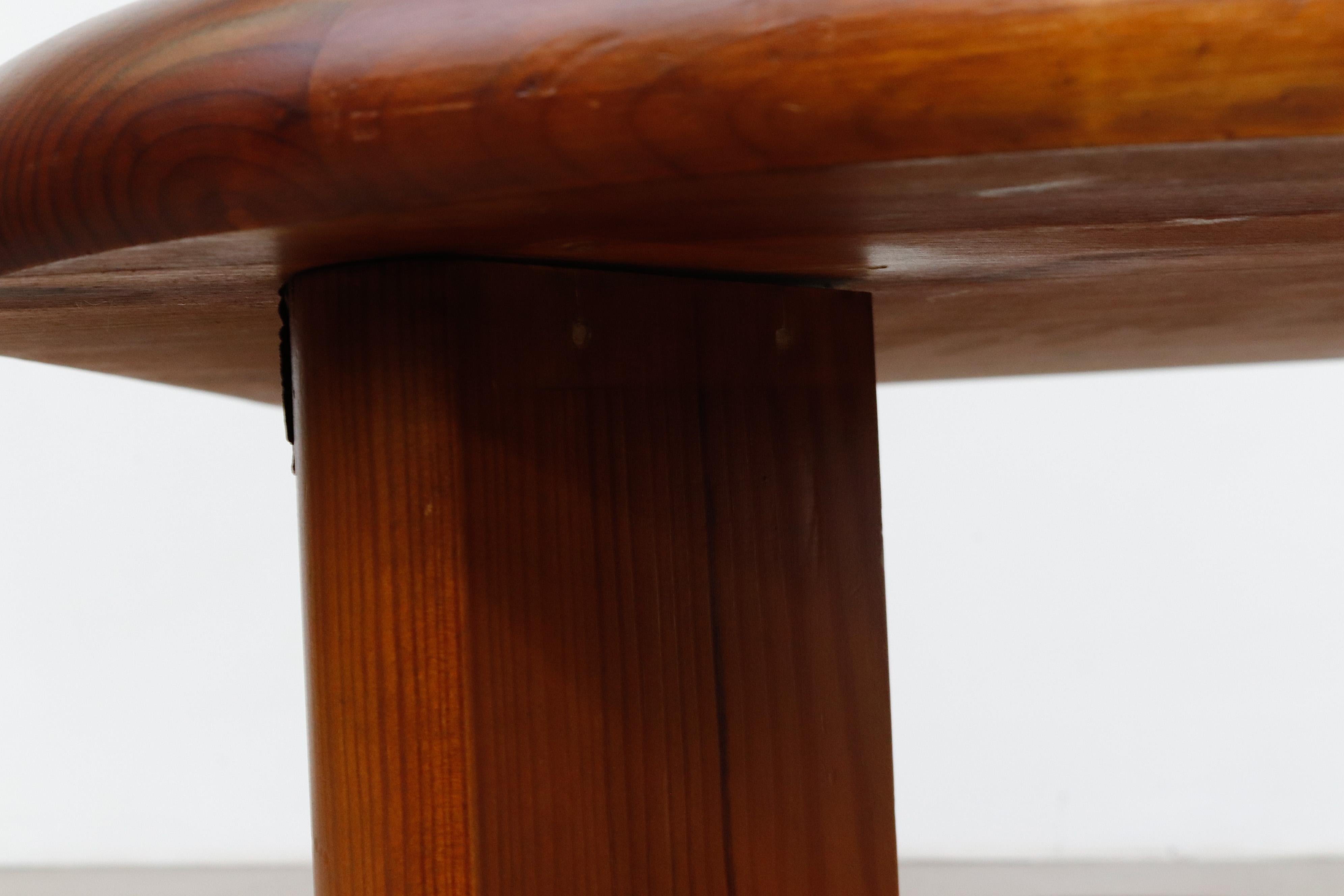 Rainer Daumiller Attributed Dark Pine Asymmetric Two Tiered Side Table 9