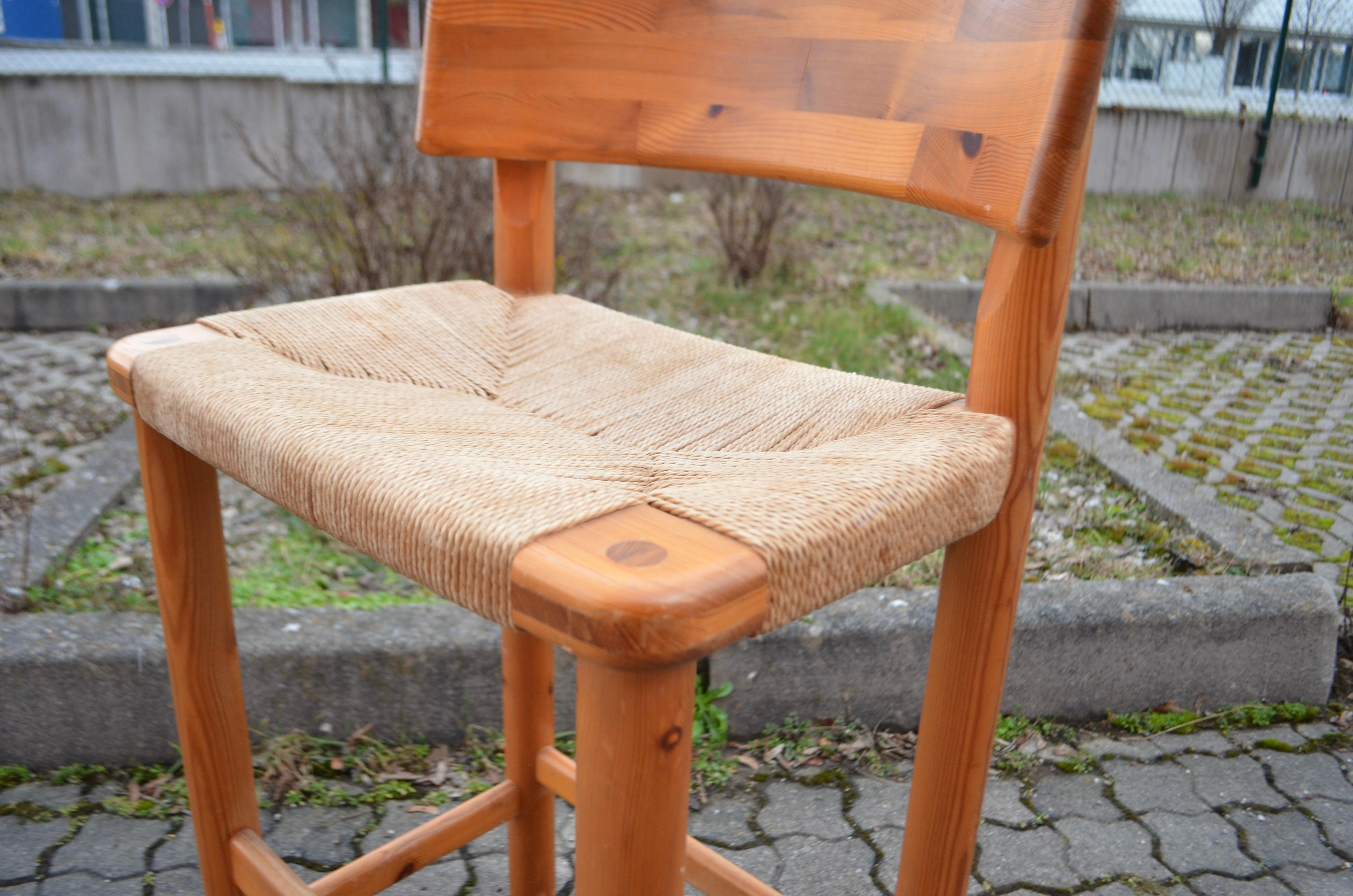 Rainer Daumiller Danish Papercord Bar Stool Chair Scandinavian Pine Set of 3 9