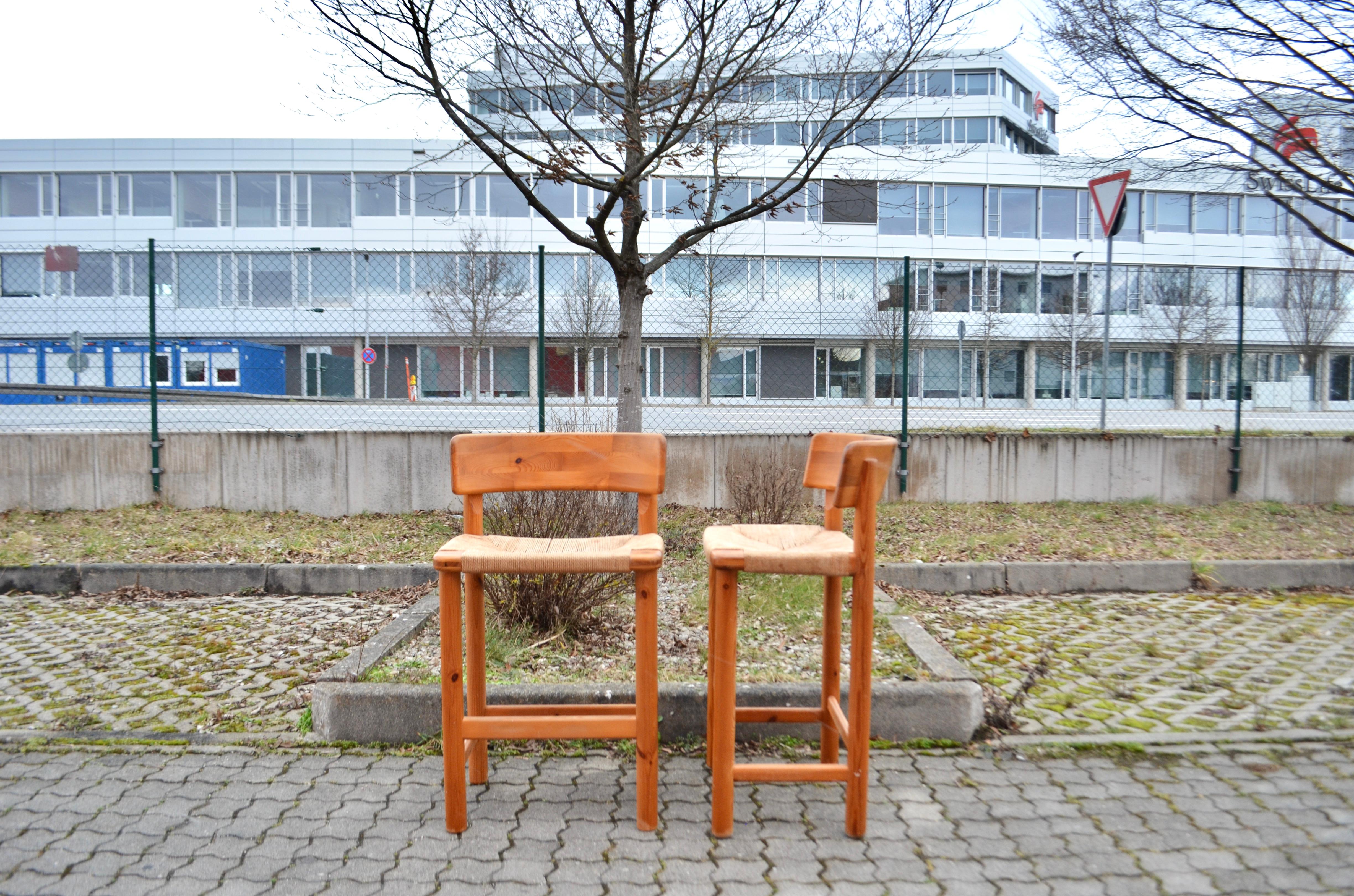 Rainer Daumiller Danish Papercord Bar Stool Chair Scandinavian Pine Set of 3 3