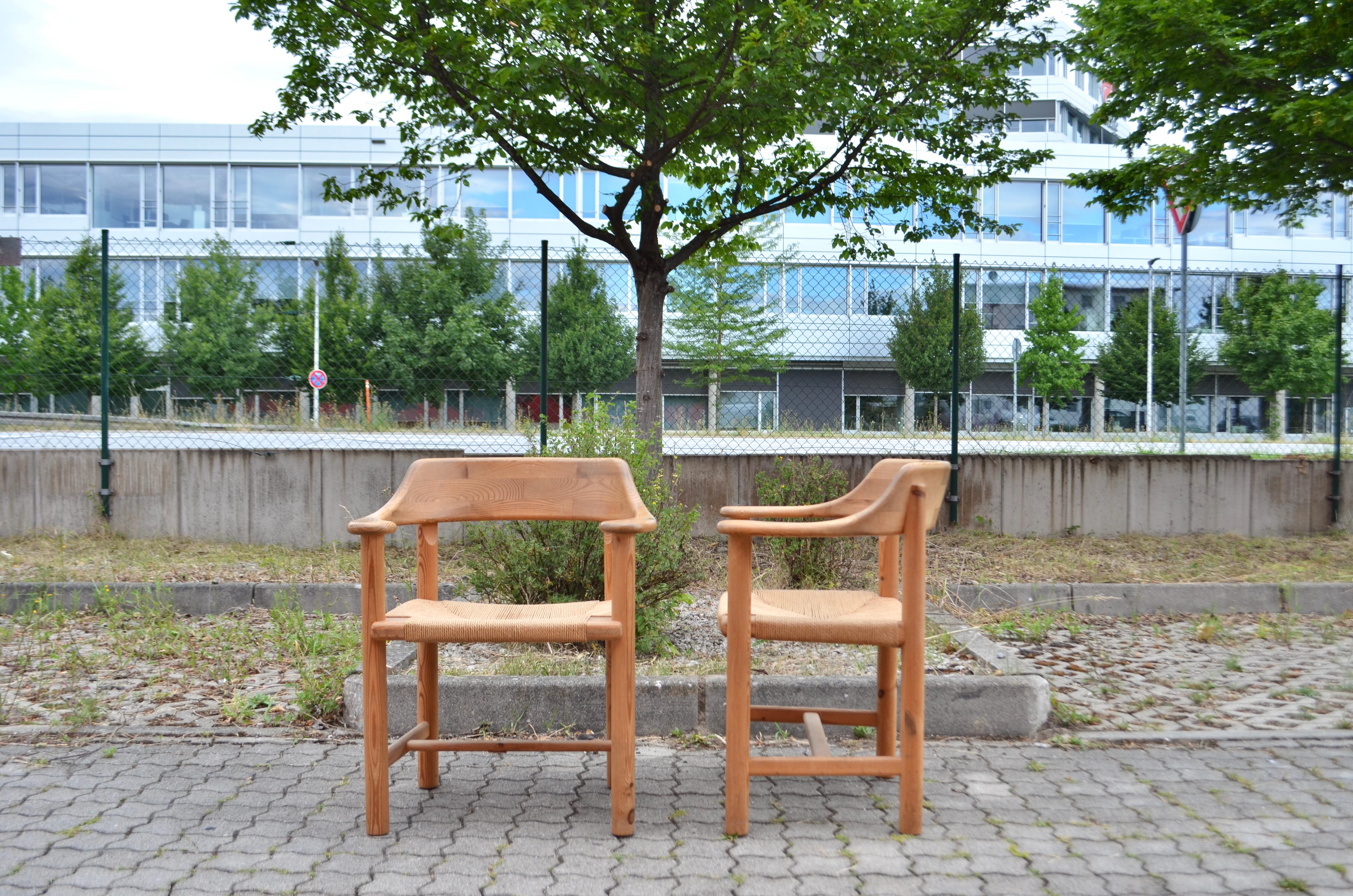 Corde en papier Rainer Daumiller ensemble de 4 fauteuils de salle à manger danois en pin scandinave avec cordon de serrage en vente