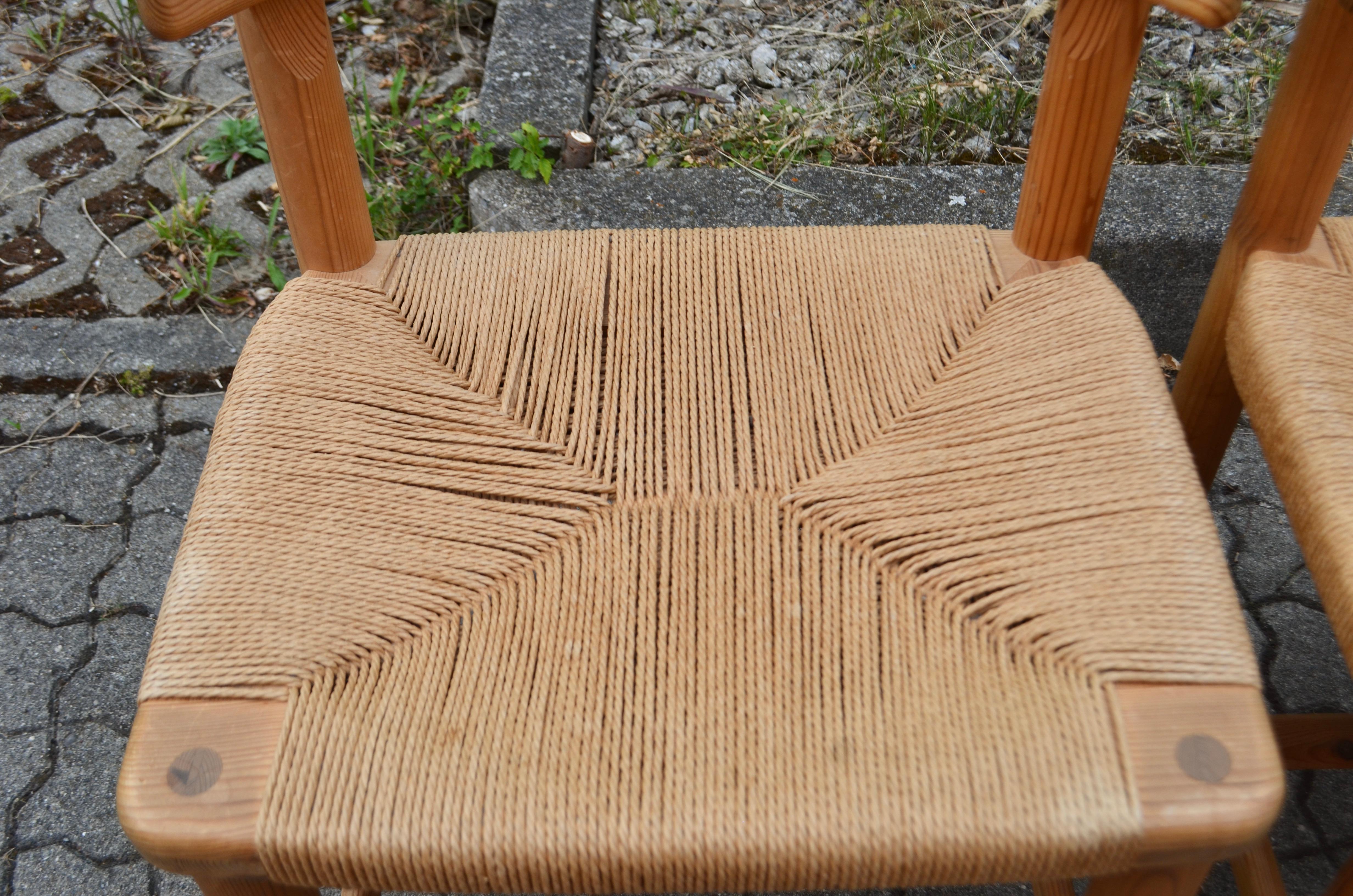 Rainer Daumiller Danish Papercord Dining Chair Scandinavian Pine Set of 4 7