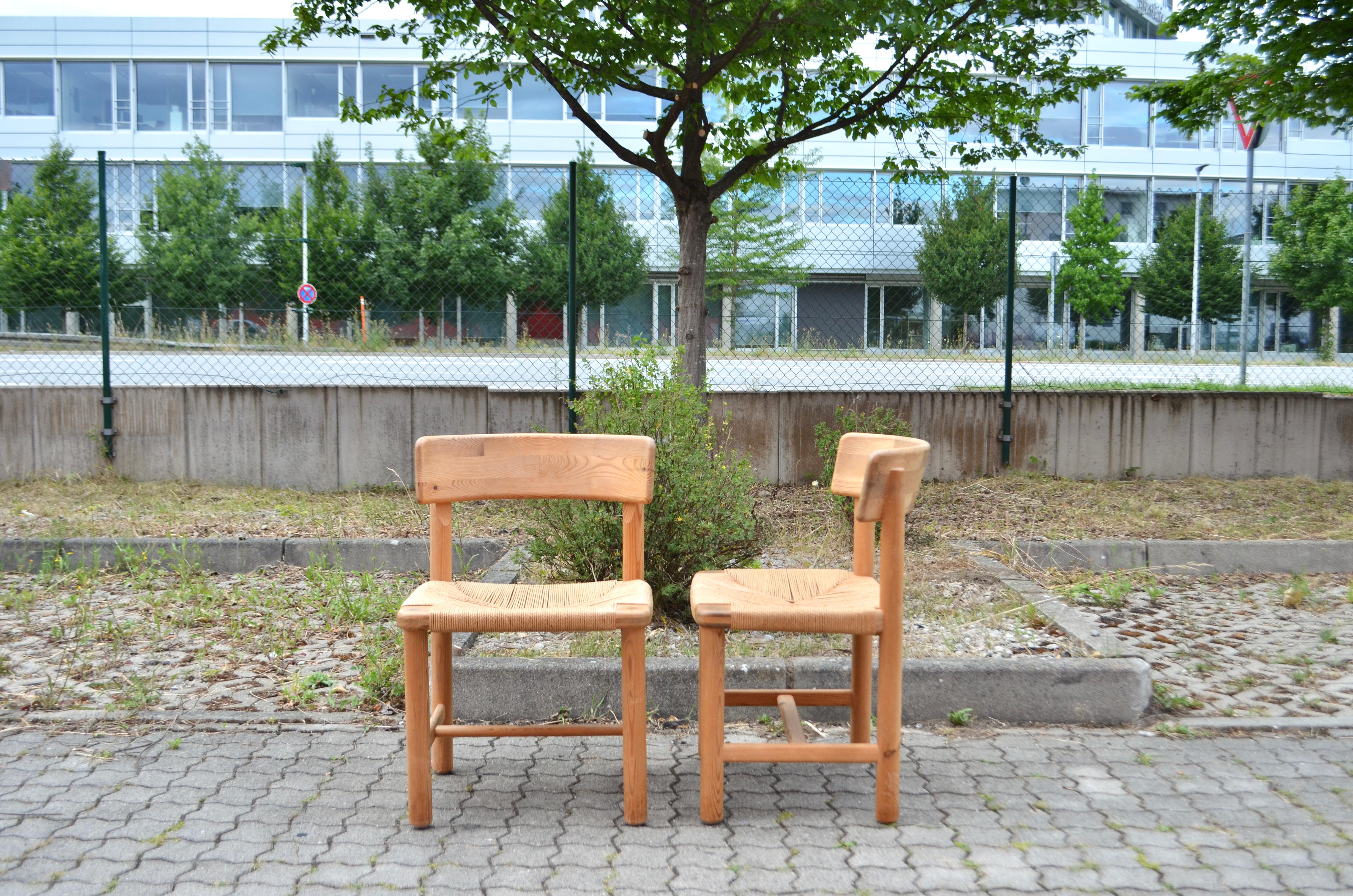 Late 20th Century Rainer Daumiller Danish Papercord Dining Chair Scandinavian Pine Set of 4