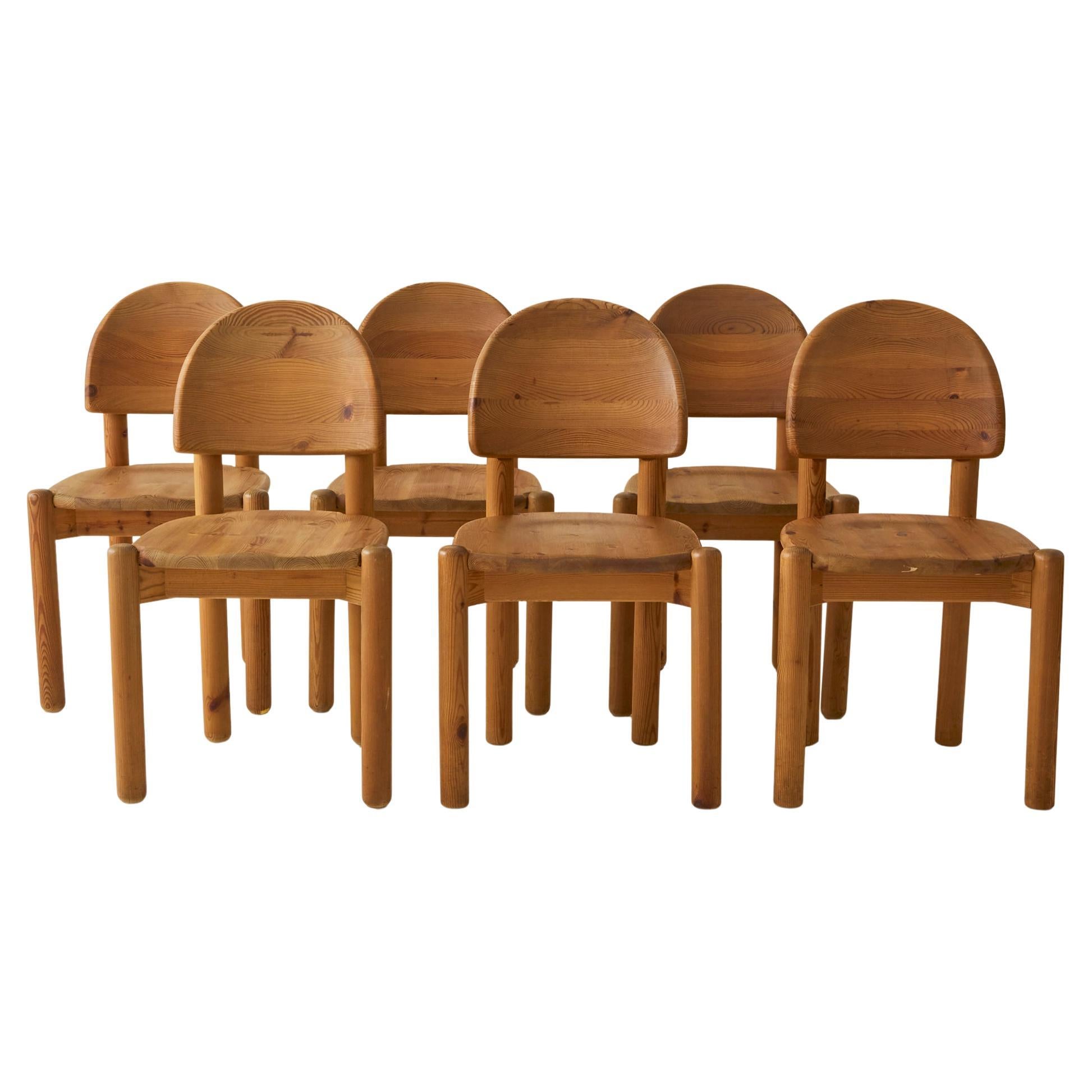 Rainer Daumiller Danish Pine Dining Chairs, Set of 6, 1970
s For Sale