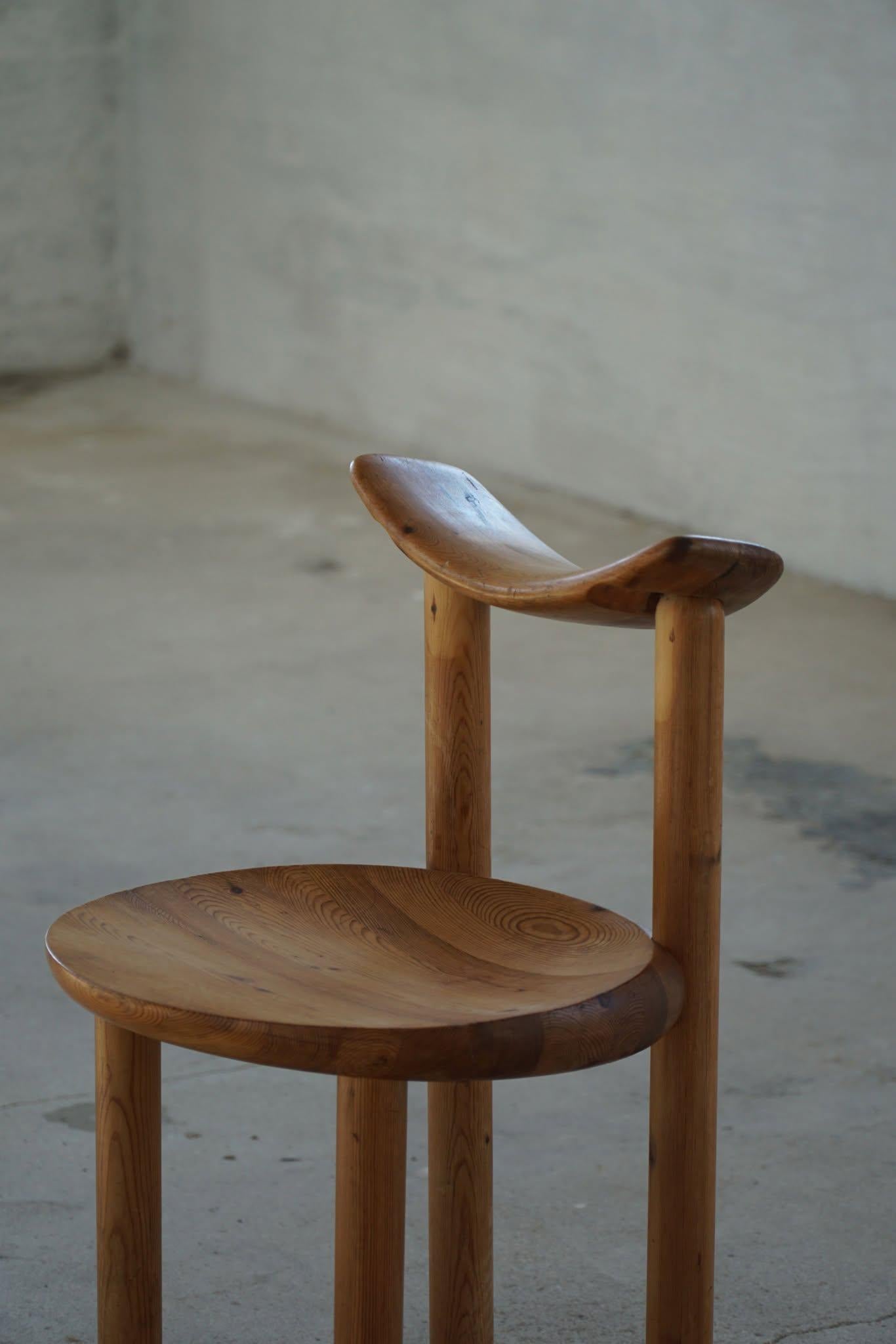 Brutalisme Chaise de bureau/de salle à manger Rainer Daumiller en pin massif, design moderne danois, 1970 en vente
