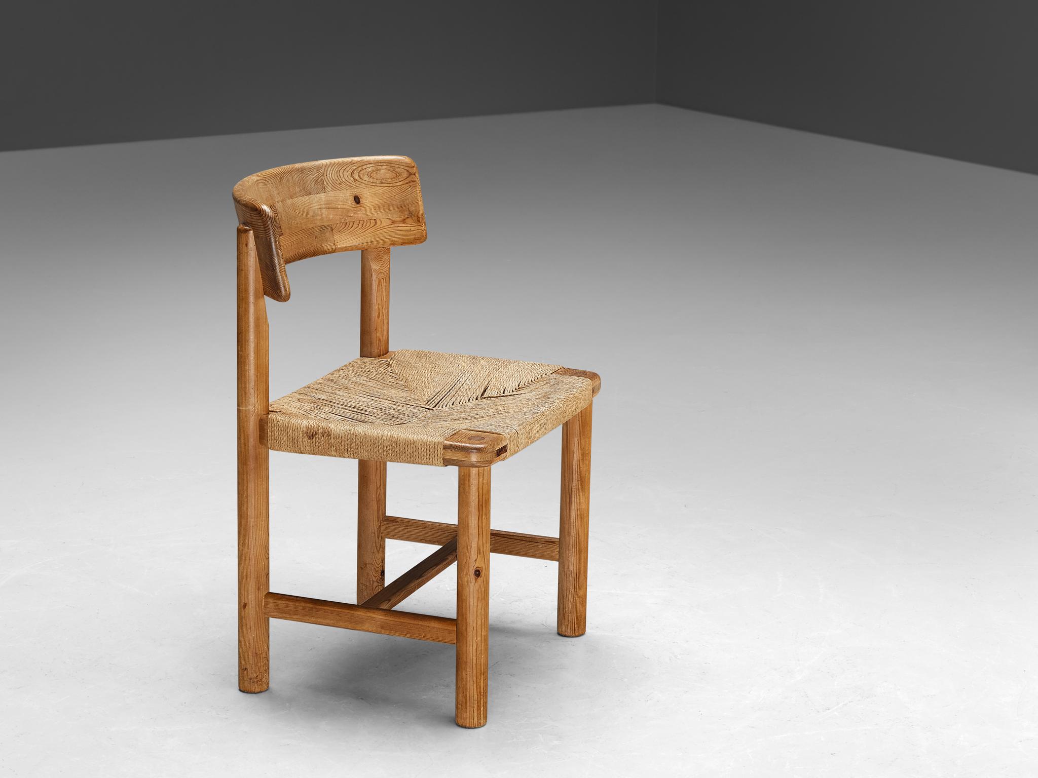 Danois Chaise de salle à manger Rainer Daumiller en pin et cordon papier 