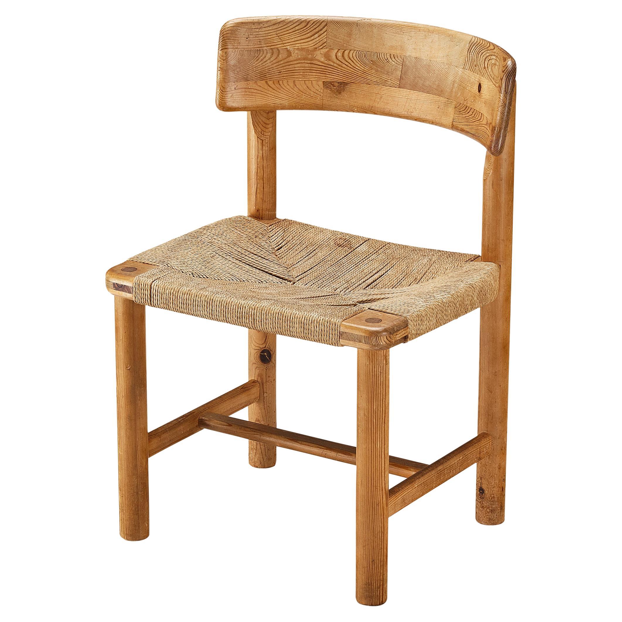 Rainer Daumiller Dining Chair in Pine and Papercord  For Sale