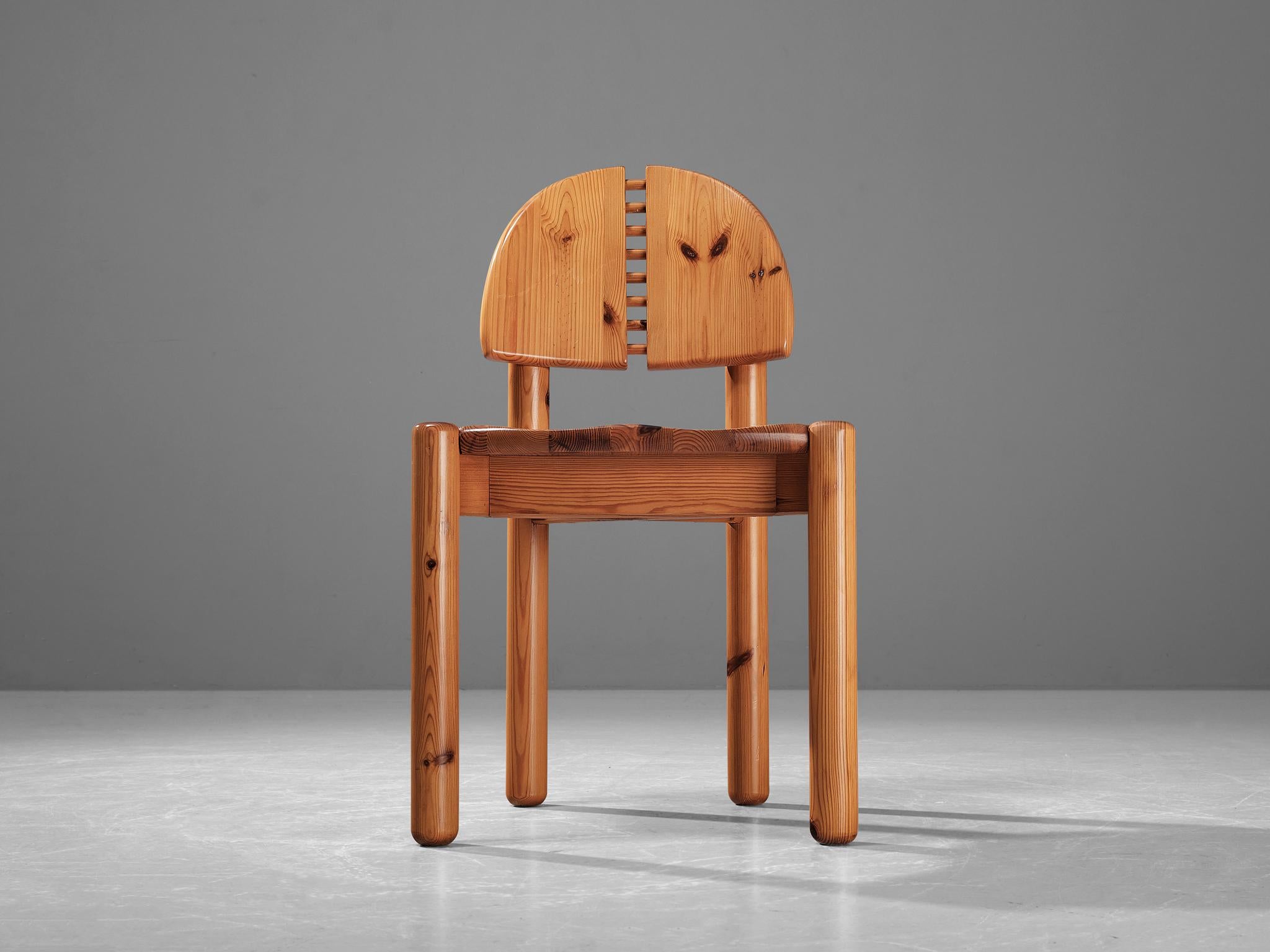 Late 20th Century Rainer Daumiller Dining Chair with Detailed Back in Pine For Sale