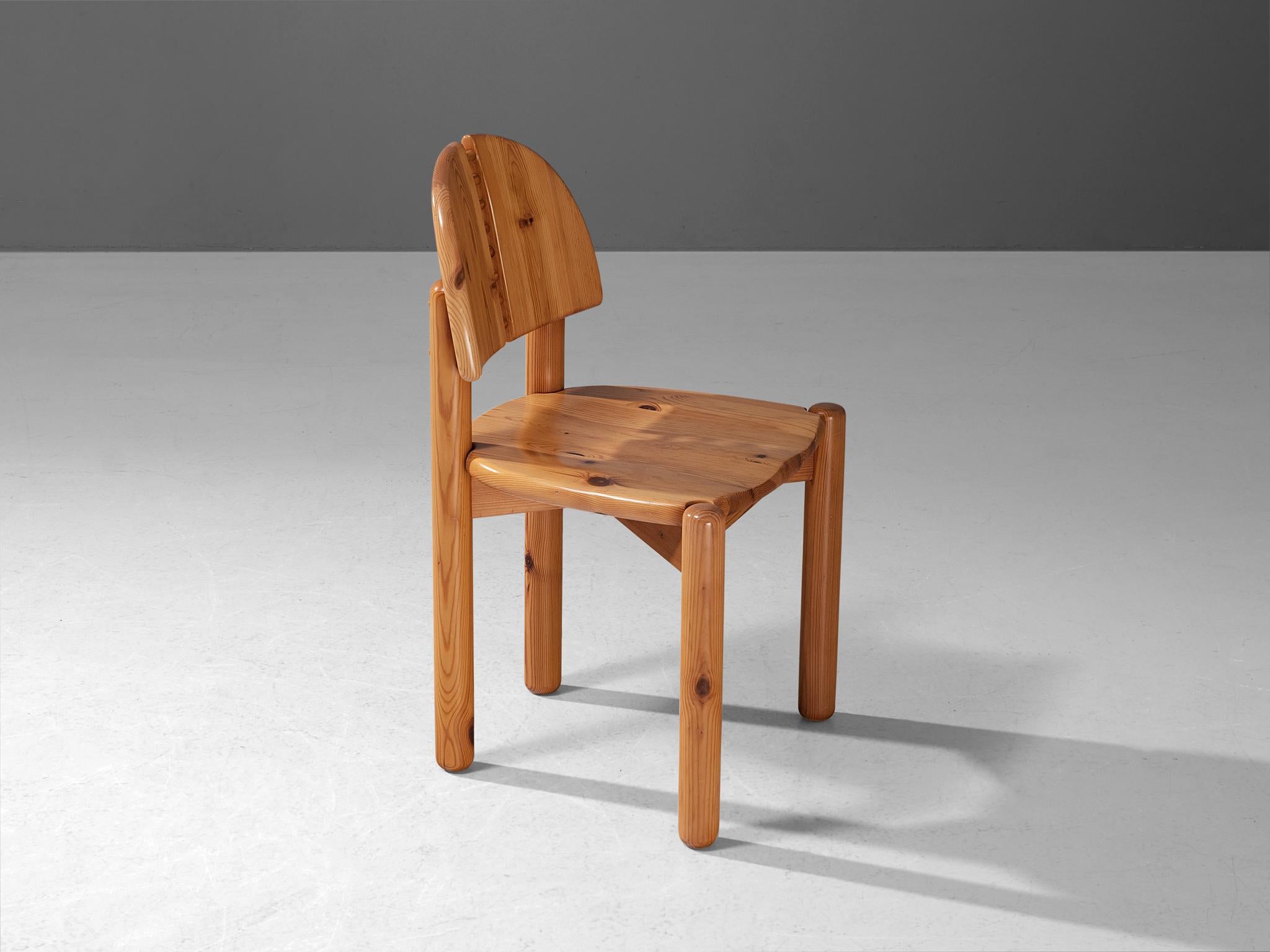 Rainer Daumiller Dining Chair with Detailed Back in Pine For Sale 1