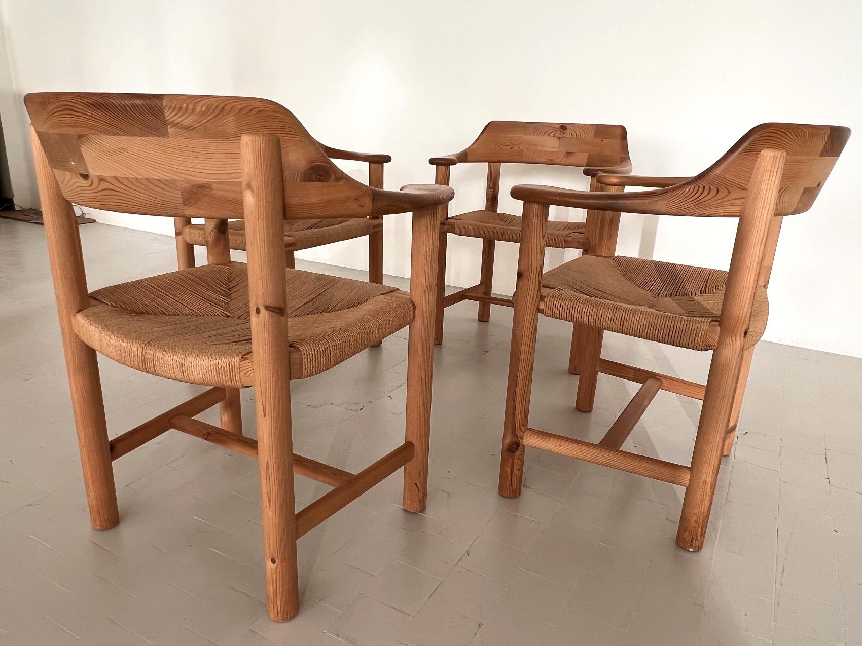 Rainer Daumiller Dining Chairs in Pine and Paper Cord, 1970s For Sale 6