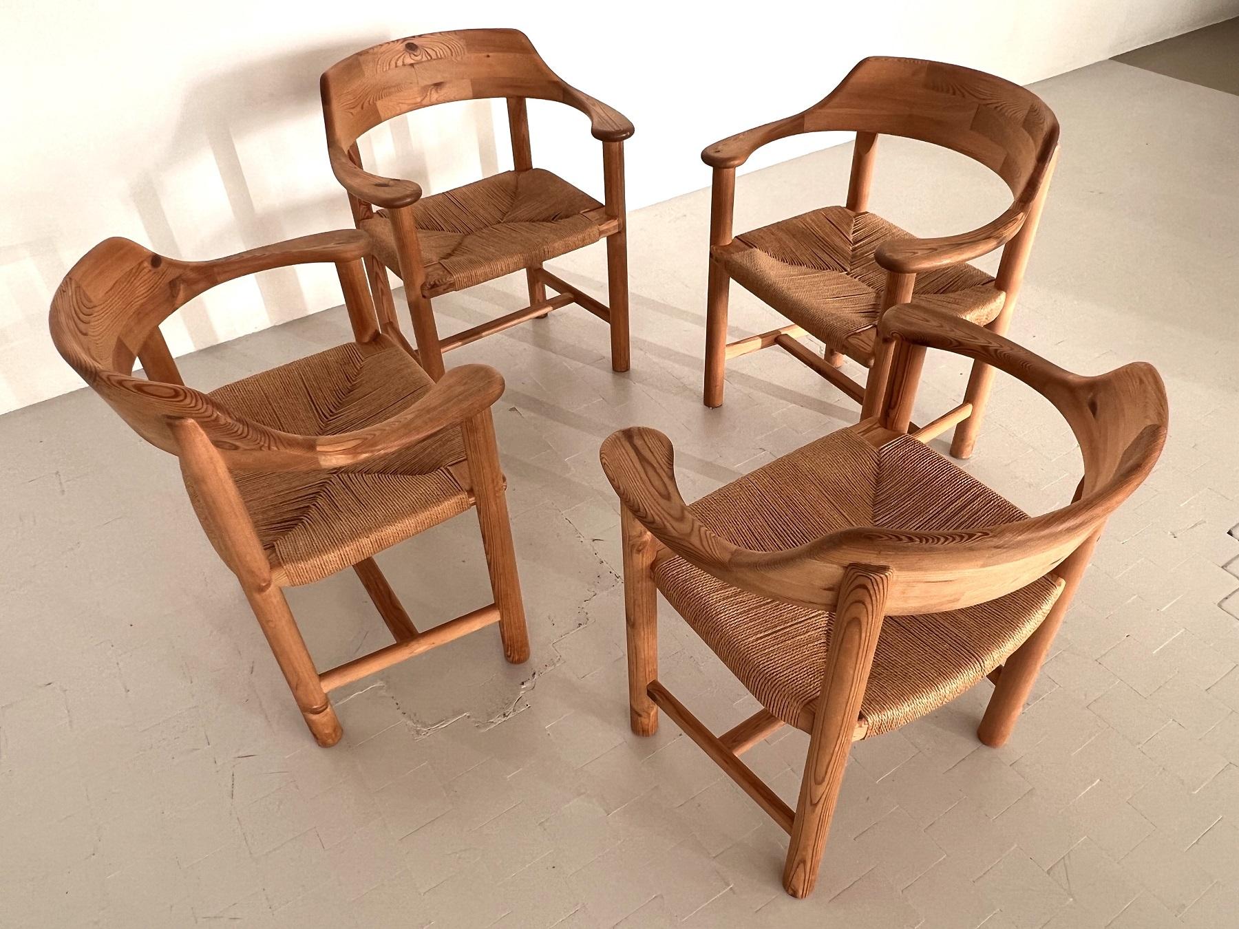 Rainer Daumiller Dining Chairs in Pine and Paper Cord, 1970s For Sale 7