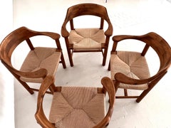 Rainer Daumiller Dining Chairs in Pine and New Paper Cord, 1970s