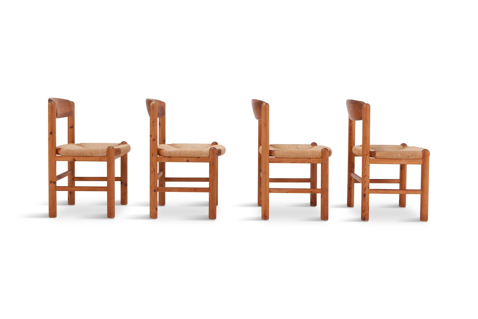 Mid-Century Modern Rainer Daumiller Dining Chairs in Solid Pine, Set of Six