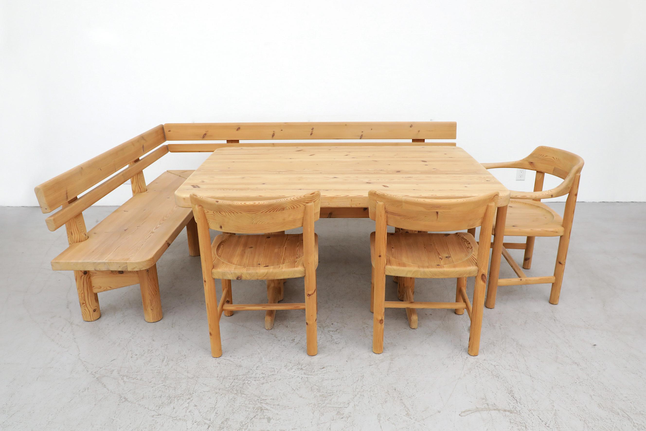 Mid-Century Modern Rainer Daumiller Dining Set with 2 Corner Benches and 3 Chairs
